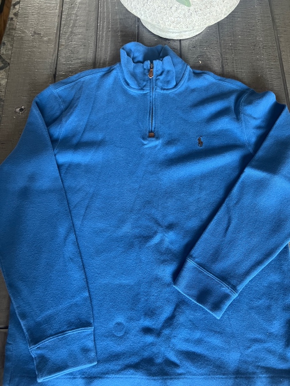 Polo by Ralph Lauren Men's Royal Blue Half Zip-Up Sweater Size L